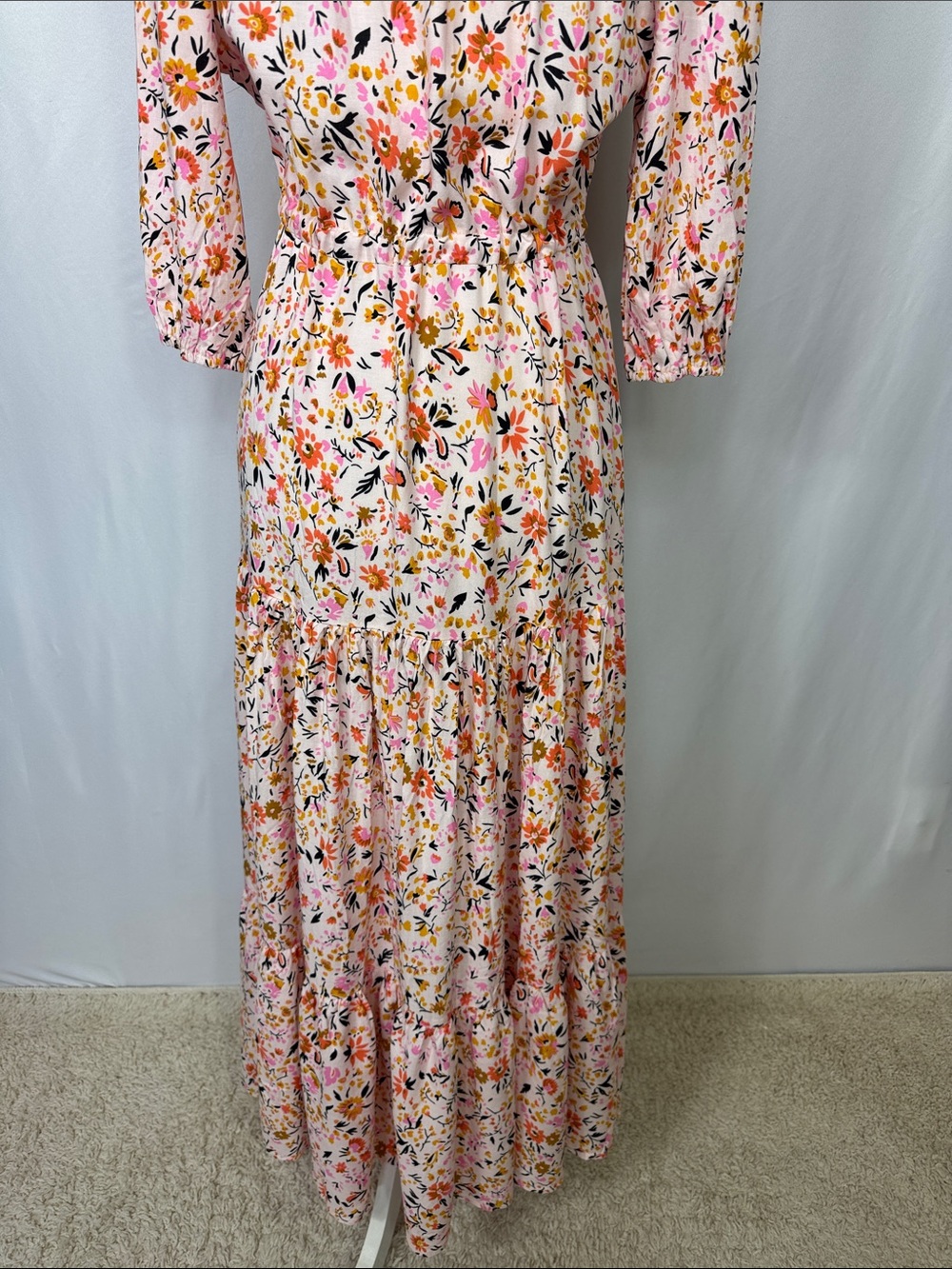 Petal & Pup Kelda Maxi Dress Size Small Floral Beige Orange - Picture 12 of 15